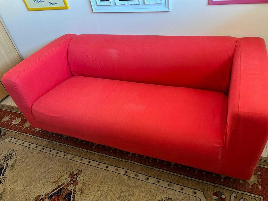 Sofá 3 lugares (vermelho ou azul)