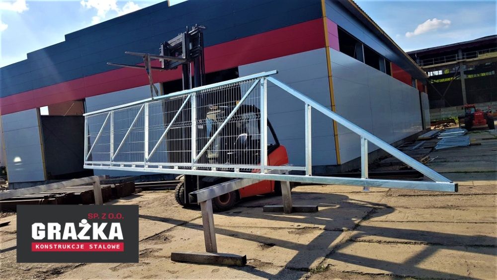 Brama przesuwna z wypełnieniem z siatki panelowej 3D 4m PRODUCENT