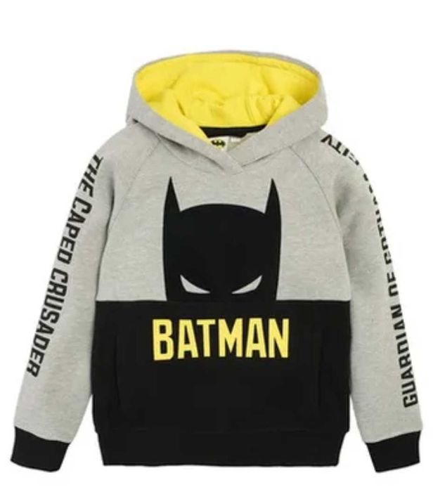 Cool Club, Bluza chłopięca z kapturem szaro-czarna Batman 116 rozm