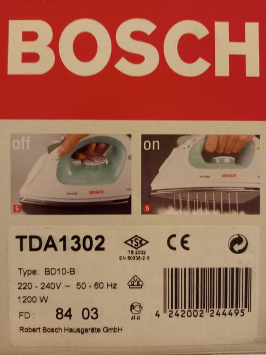 Żelazko Bosch Sensixx TDA 1302, Markowe, Nowe!