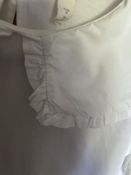 Bawełniana koszulka z kołnierzykiem HM biała rozm M