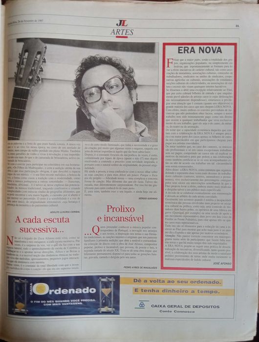 José Afonso	- - -		Jornal de Letras	- - - - -	Jornal