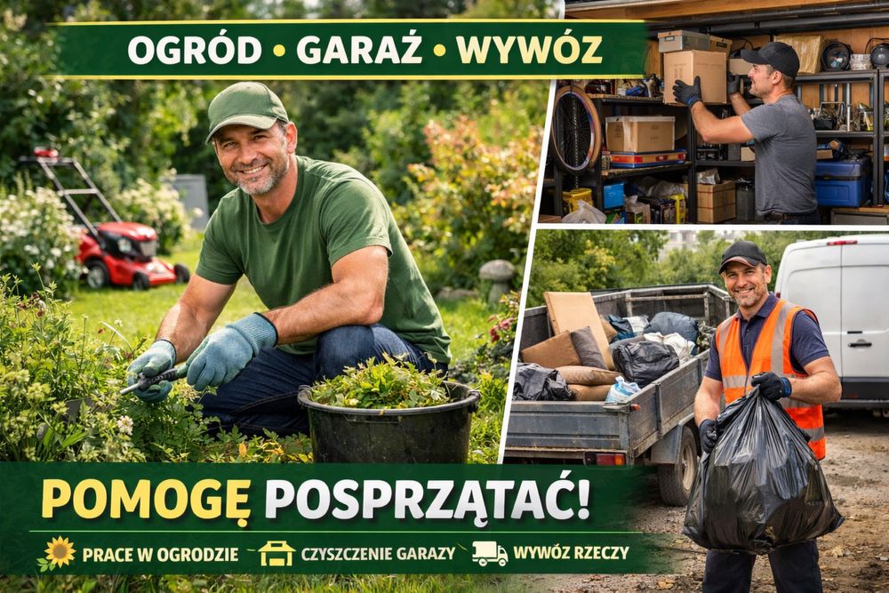 „Sprzątanie ogrodu, garażu i wywóz rzeczy – szybko i solidnie”