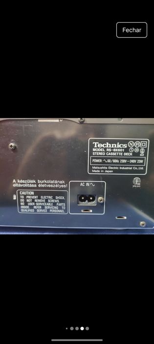 Leitor deck Technics RS-BX601