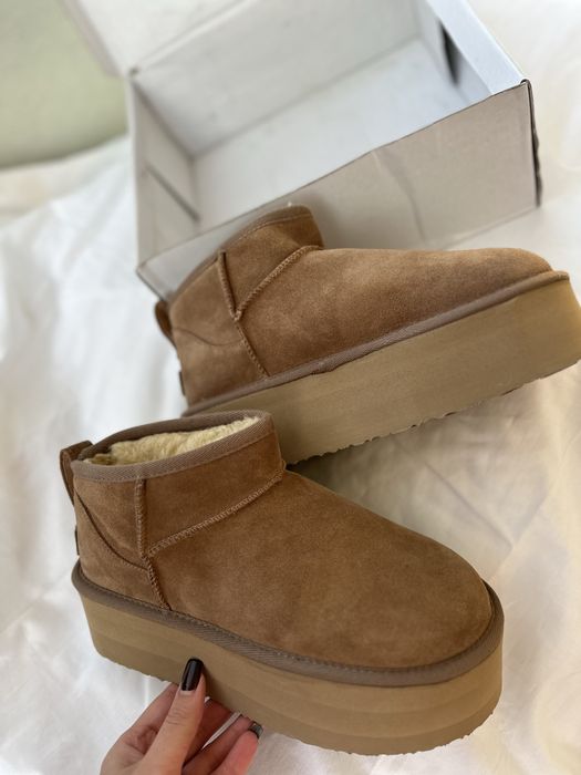 Уггі жіночі угги натуральна замша, угги ugg ultra mini platform