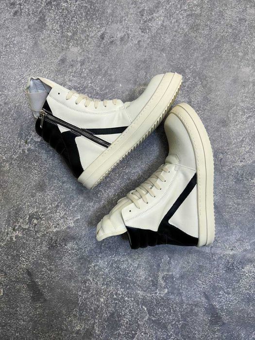 Rick Owens GEOBASKET кеды 43 44 білі  кроссовки белые jumbo lace laces
