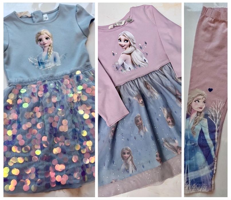 Elsa, Elza, Frozen, Kraina Lodu, Tiul, brokat CEKINY i leginsy  98 104