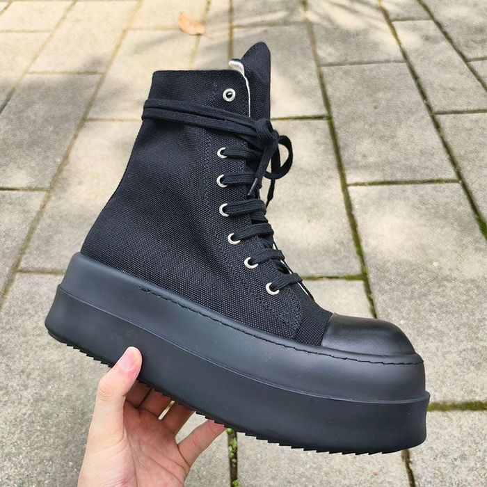Кеди Rick Owens високі на платформі повністю чорні | кеди рік овенс кеды рик овенс кроссовки