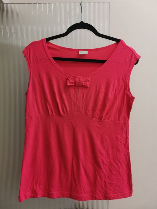 Koszulka bluzka malinowa różowa kokardka bialcon 40 L