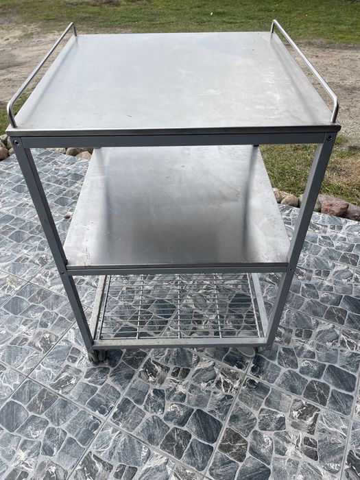 Stolik na kólkach nierdzewny barmanski gastronomiczny