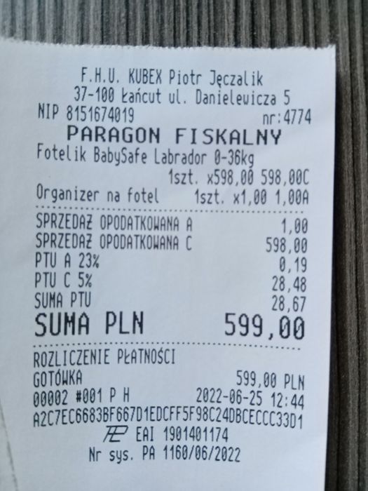 Fotelik BabySafe 0-36kg
