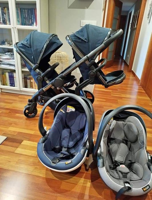 Conjunto de carrinho icandy + Alcofas + Ovos + Capas | Gêmeos ou irmãos de idades próximas