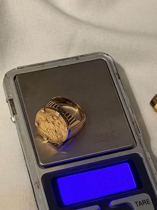 anel meia libra 19k moeda 22k