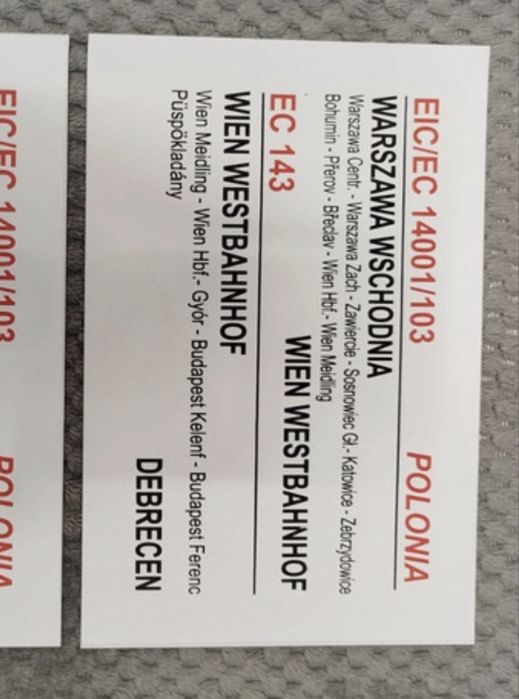 Stara tablica relacyjna/kierunkowa PKP