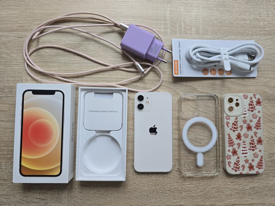 iPhone 12 mini 64GB Biały | Stan bardzo dobry | Oryginał | Zestaw akcesoriów