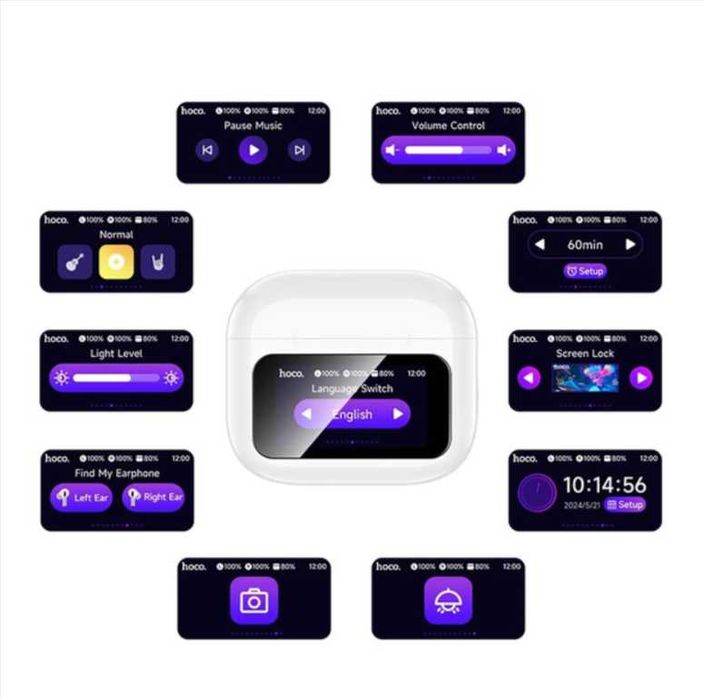 Навушники бездротові з LED-сенсорним екраном HOCO EW81 Elegant true