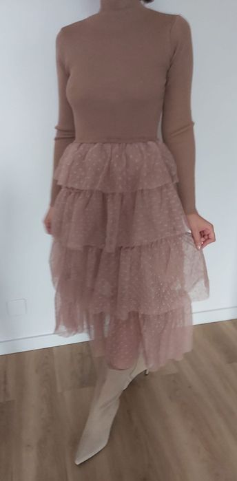 Vestido folhos country style