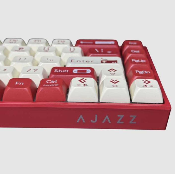 Клавіатура AJAZZ AK680 White-Red Ігрова Дротова Механічна, RGB, Red Switch