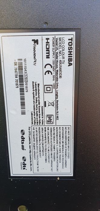 Płyta główna zasilająca t-con telewizor Toshiba