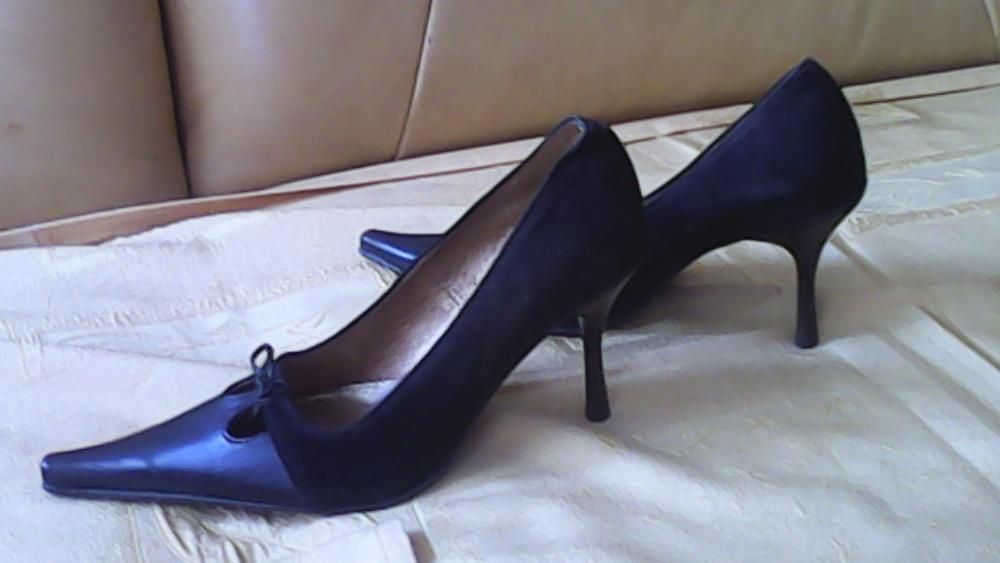 buty skóra i welur brąz nowe