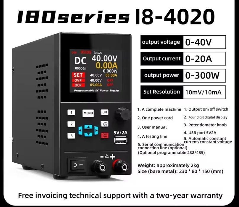 Zasilacz laboratoryjny 40V 20A