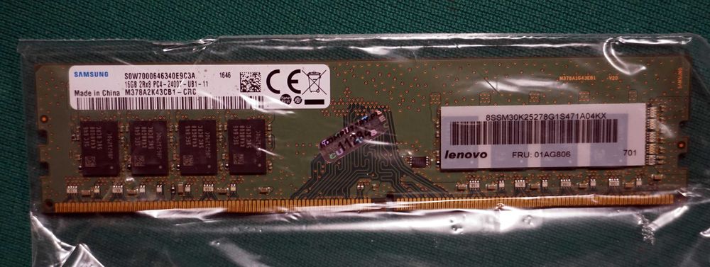 Kość pamięci RAM Samsung 16GB, DDR4, PC4-2400, M378A2K43CB1-CRC