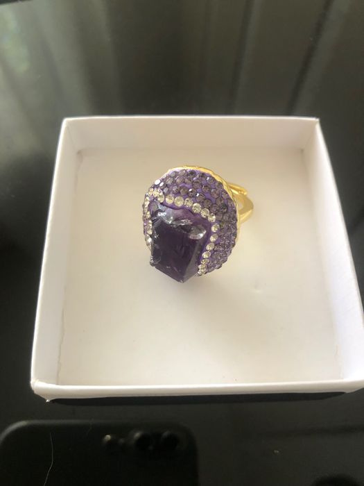 Fio e anel lilás e dourado NOVOS