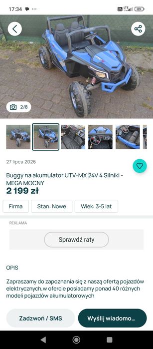 Duży samochód elektryczny na 24v