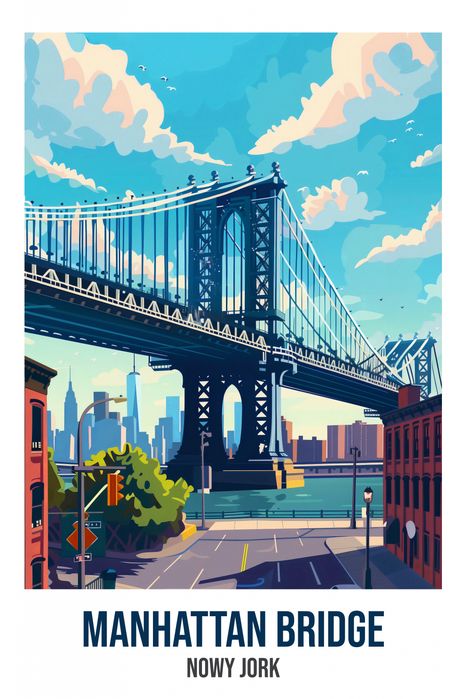 Plakat 20x30cm Manhattan Bridge
