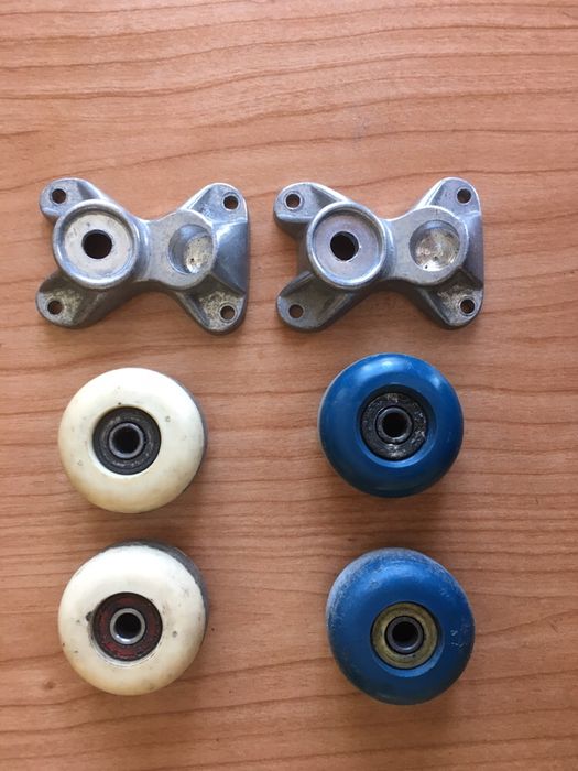 Rodas de skate e base de trucks