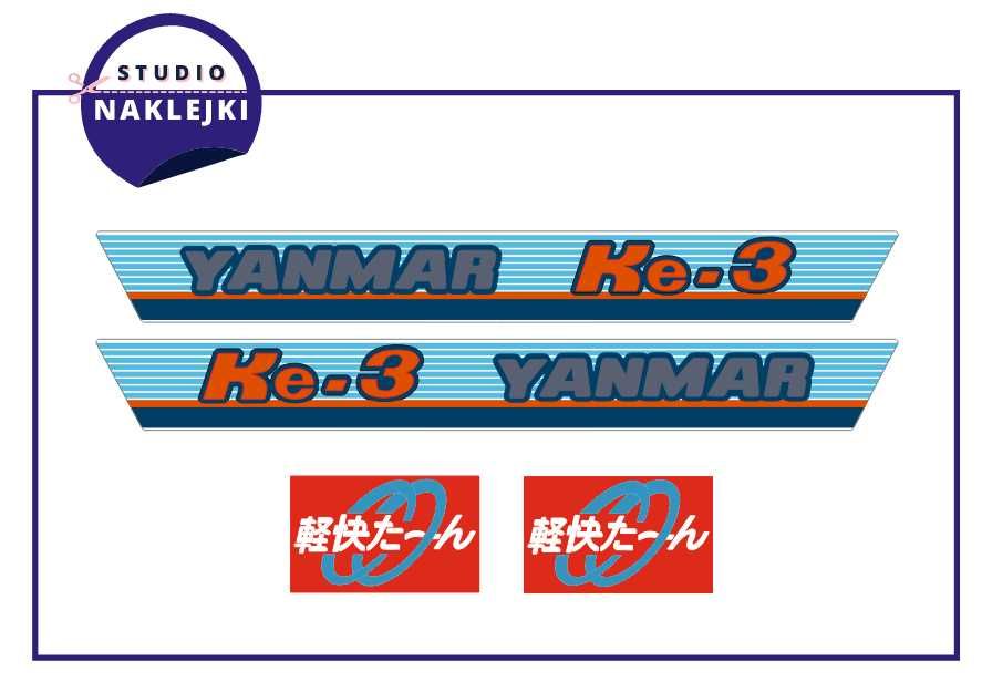 Naklejki Nalepki Ciągnik Yanmar KE-3 Kubota Minitraktorek Nalepka