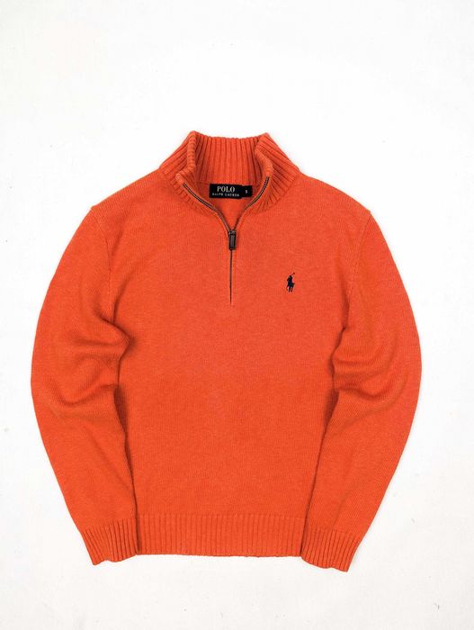 Polo Ralph Lauren pomarańczowy sweter golf half zip S