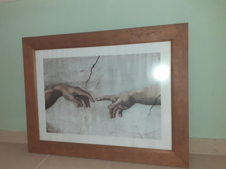 Quadro a mão de Deus, ou a criação de Adão. MiguelÂngelo