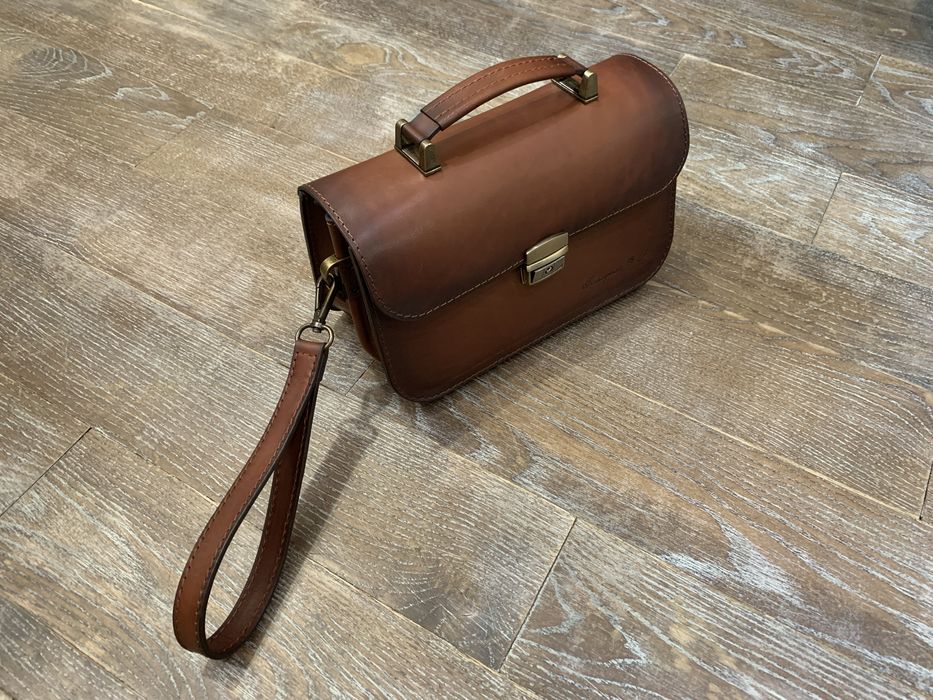 Клатч, кошелек, барсетка на молнии ручной работы из натуральной кожи