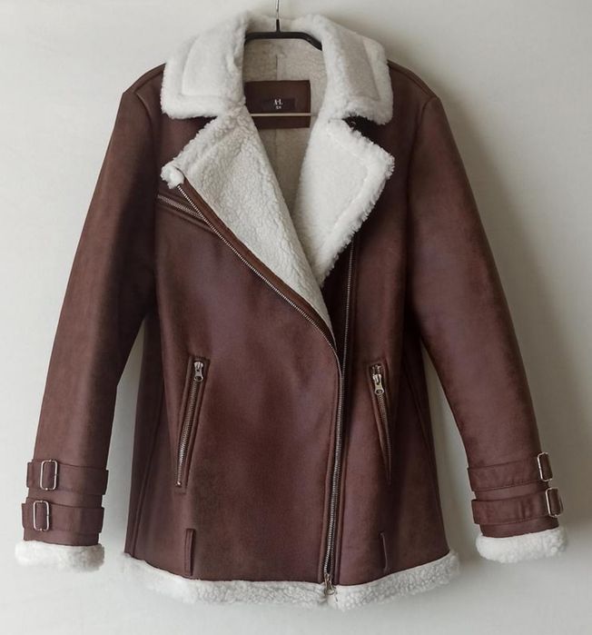 Зимова дублянка авіатор з екошкіри