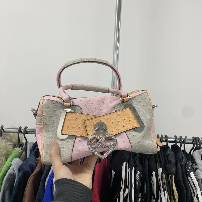 Guess Vintage Leather Bag Y2K Streetwear Сумка Гес з стразами