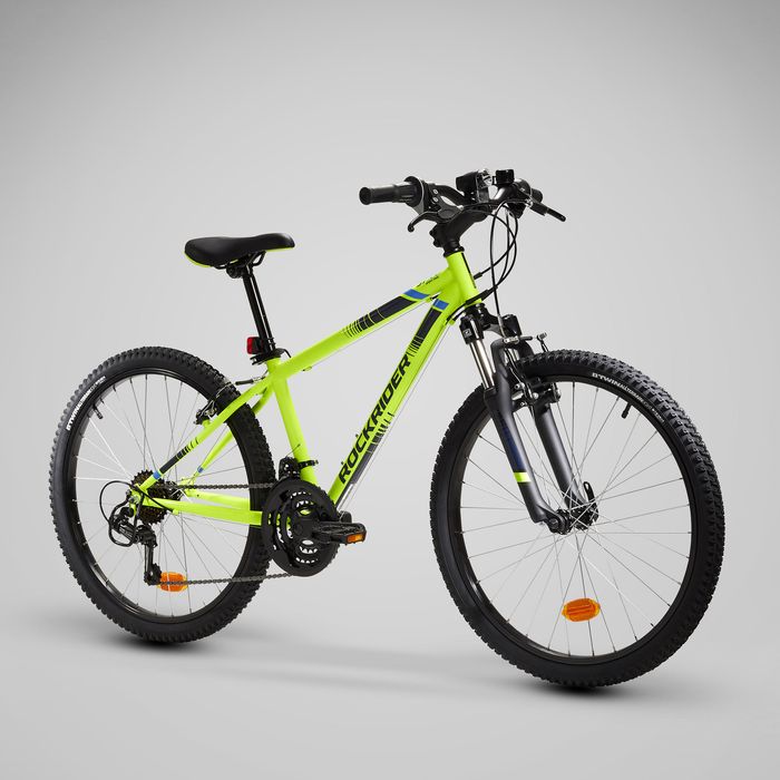 BICICLETA BTT ROCKRIDER ST 500 24" CRIANÇA 9-12 ANOS AMARELO FLUO