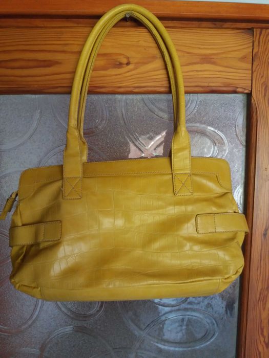 Żółta torba 38 cm x 20 cm stan BDB