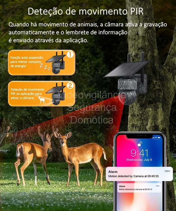 Câmara Solar ‼️ 3MP ‼️ Sem fios ‼️ WiFi ‼️ 4G ‼️ Visão Noturna a Cores