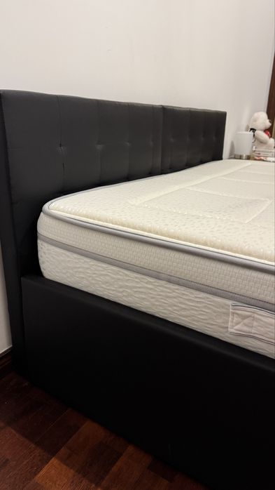 Cama + Estrado + Colchão Viscoelástico DORMALIT Royal Visco – 140x200 cm