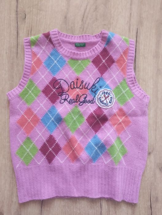 Sweter kamizelka Benetton wełniany 140
