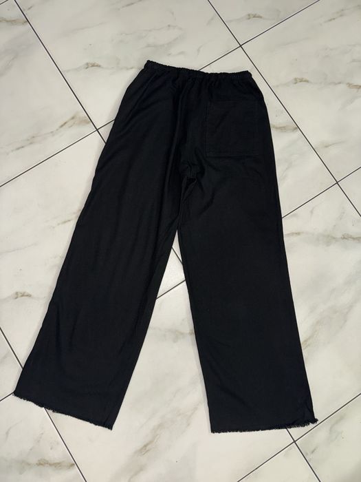Женские черные льняные широкие брюки штаны Bershka XS (36)
