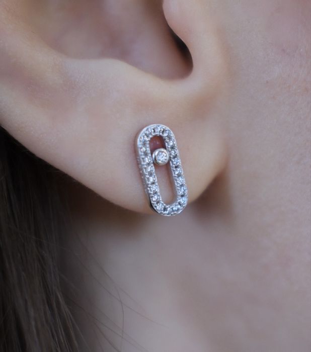 Срібні сережки в стилі Messika серебрянные сережки серьги