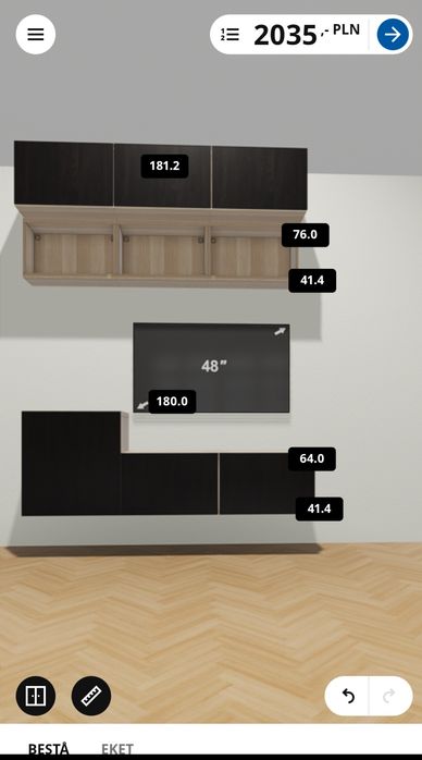 Zestaw mebli Ikea, szafki wiszące , rtv