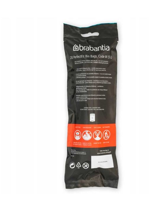 BRABANTIA - PerfectFit Bags - Worki na śmieci rozmiar W 5 l - 200 szt.