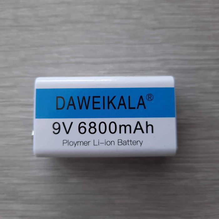 Pilha 9V 6800 mAh Lithium Recarregável USB-C