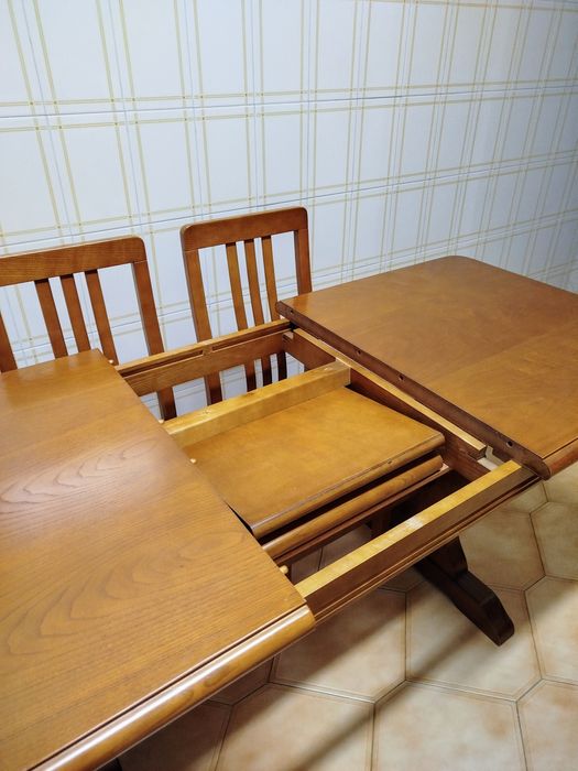 DINING TABLE | Extendable Solid Wood Table (with 6 chairs)64298017038595122