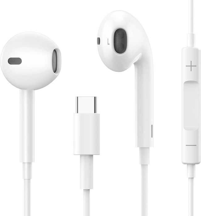 Słuchawki douszne USB typu C przewodowe z mikrofonem i pilotem