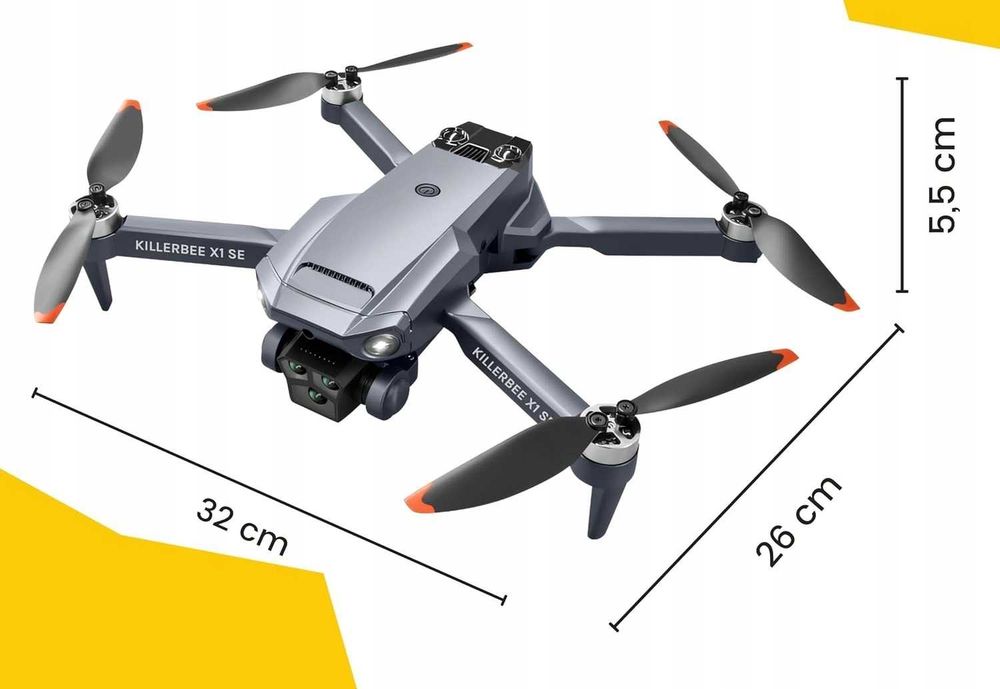 Dron Killerbee X1 z kamerą 720P, do 48 minut lotu + torba + 4x baterie