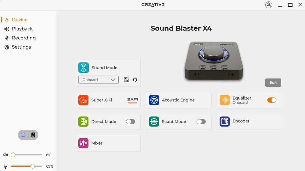 Placa de Som Creative Sound Blaster X4